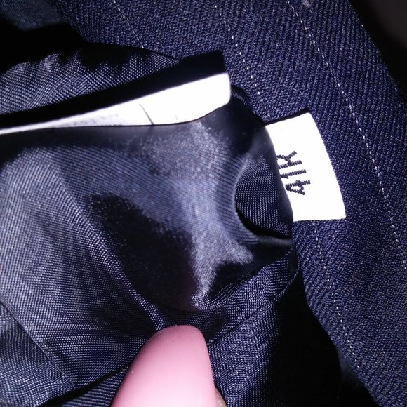 Hart Schaffner Marx Suit Mens 2 Piece 41R Black Pinstripe Long Sleeve Pleated Fr - Picture 7 of 16